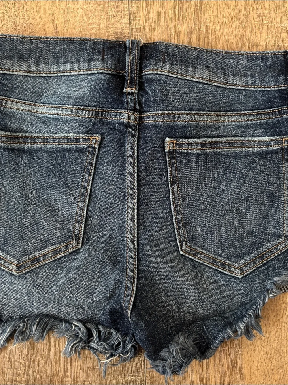 Willow & Root Distressed Dark Blue Denim Jean Shorts